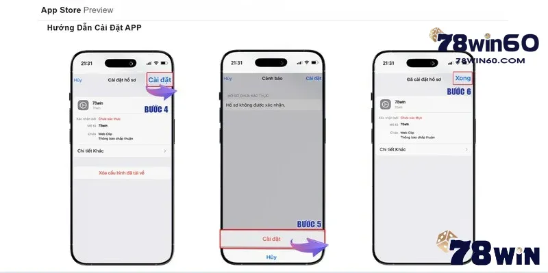 Cài đặt ứng dụng 78win dễ dàng trên iOS
