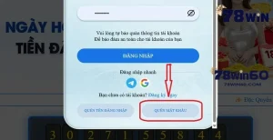 Chọn mục “Quên mật khẩu”
