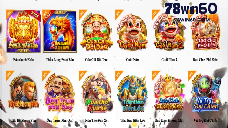 Nhiều game nổ hũ tại 78win