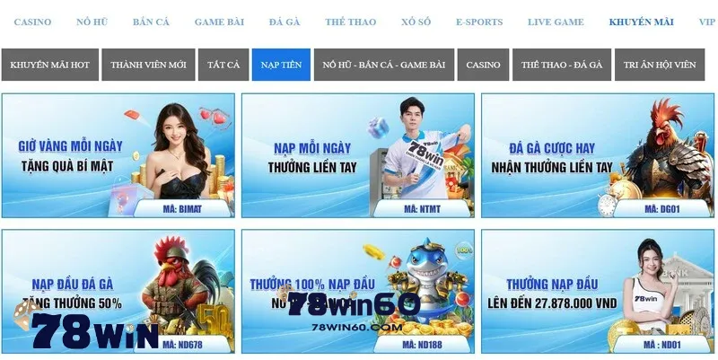 Quà tặng nạp tiền hấp dẫn