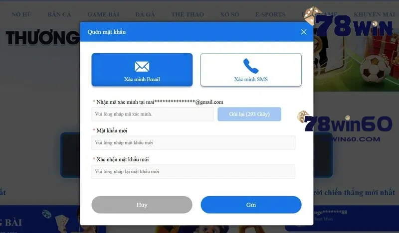 Thiết lập lại mã truy cập