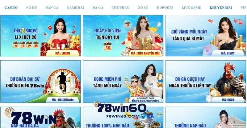 Tìm hiểu mã khuyến mãi 78win